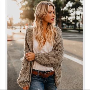 Vici Collection Nestled Up Cable Knit Sweater